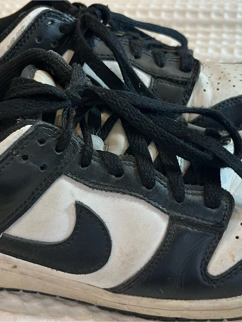 Nike Kids Black and White Low-Top Sneakers with Swoosh